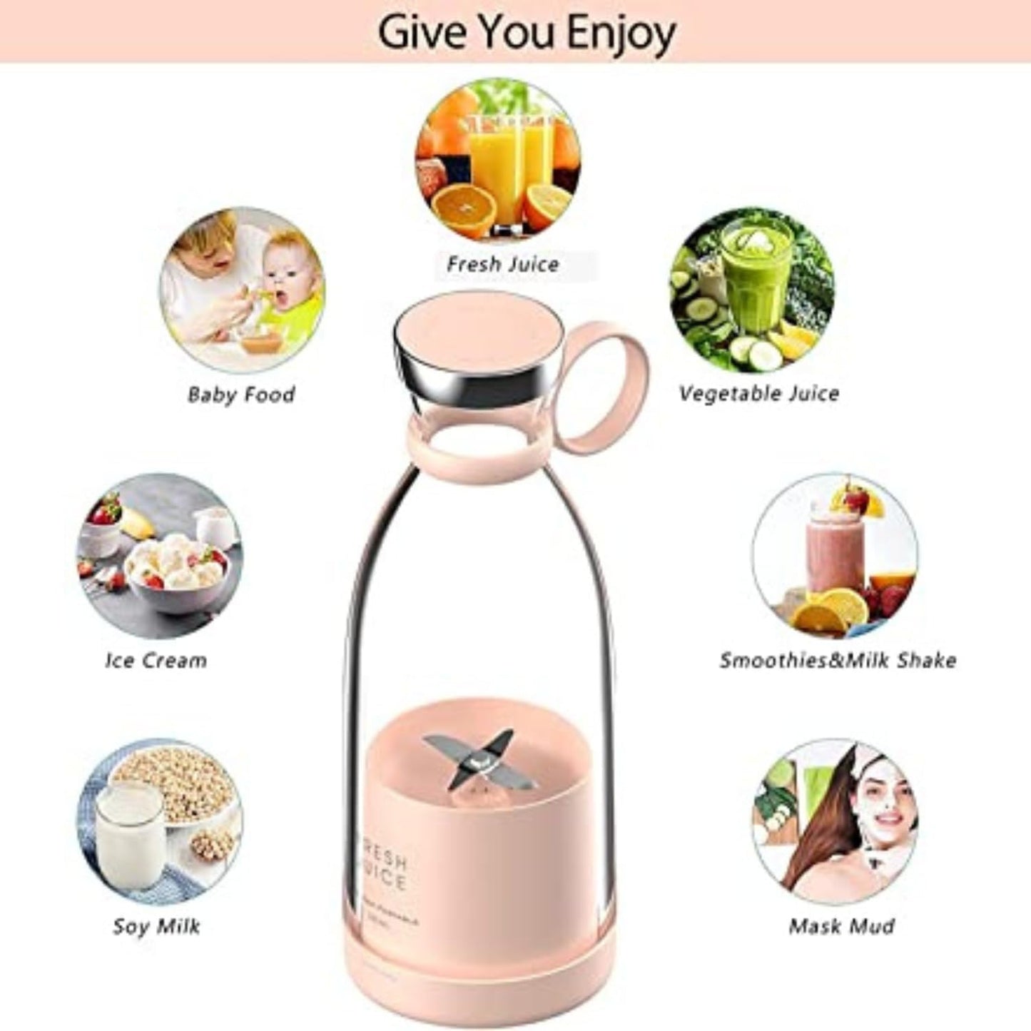 Arctic Pro™ Portable USB Rechargeable Juicer - 6 Blades High Power Blender