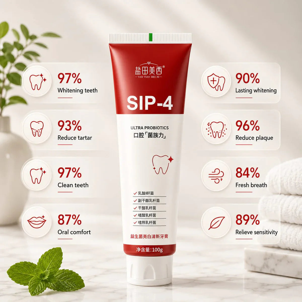 SP-4 Probiotic Brightening and cleaning toothpaste (Buy 1 Get 1 Free)