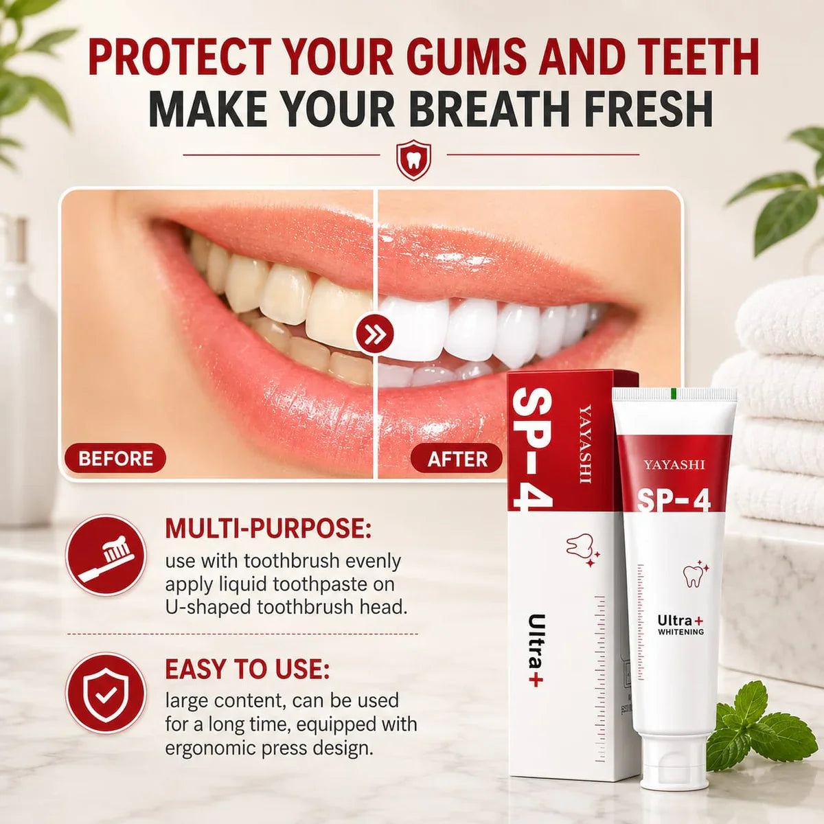 SP-4 Probiotic Brightening and cleaning toothpaste (Buy 1 Get 1 Free)