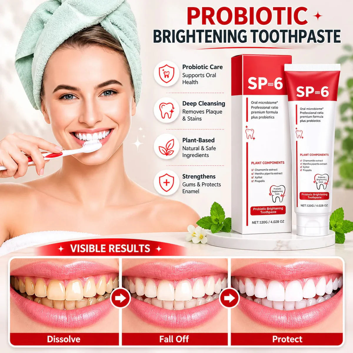 SP-4 Probiotic Brightening and cleaning toothpaste (Buy 1 Get 1 Free)