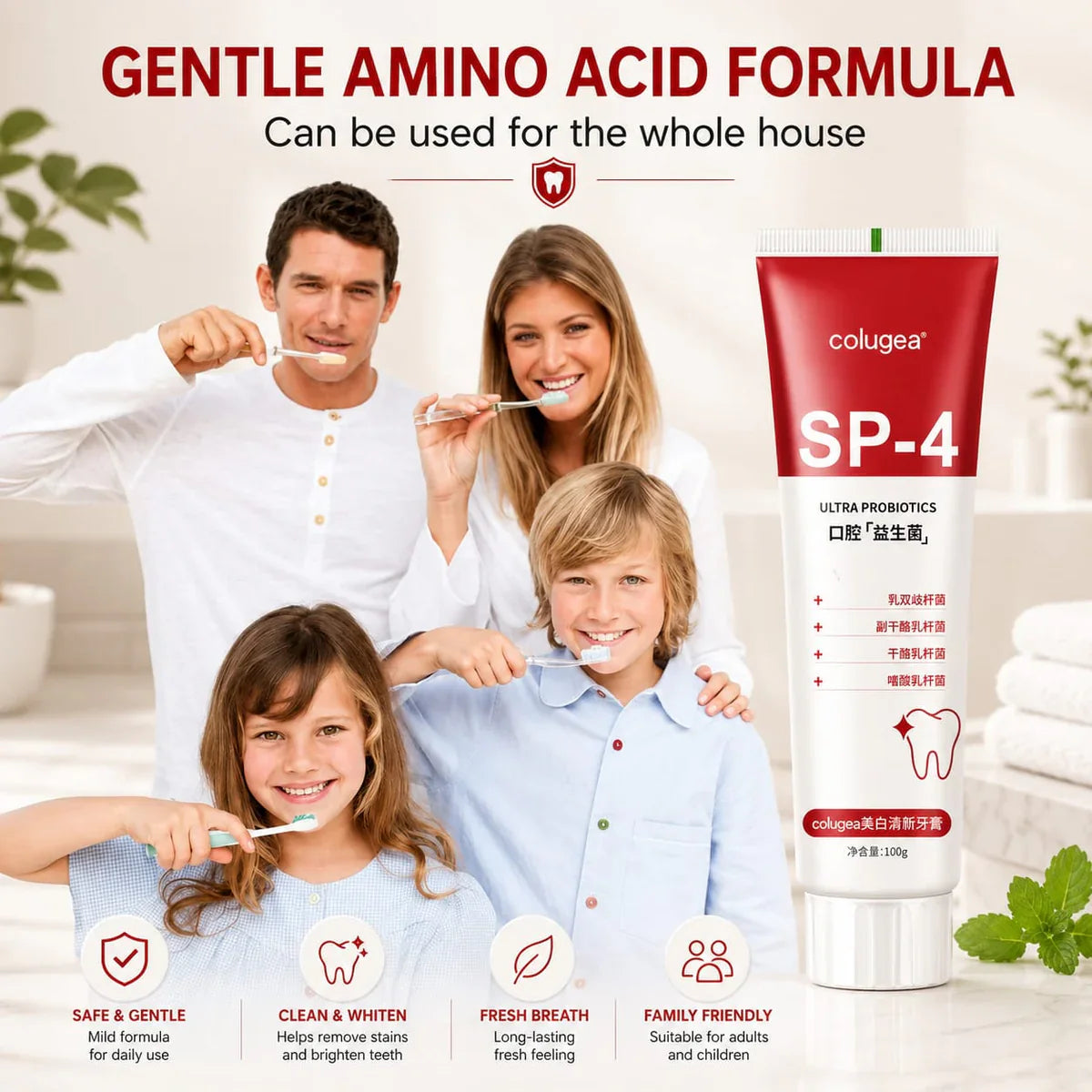 SP-4 Probiotic Brightening and cleaning toothpaste (Buy 1 Get 1 Free)